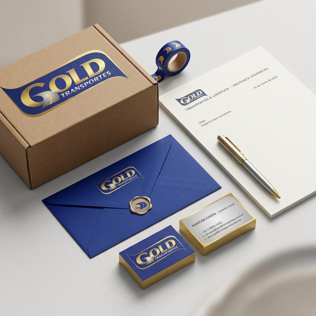 Identidade visual e comunicação da Gold Transportes